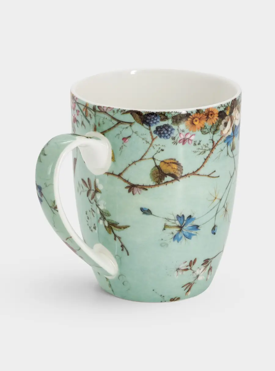 Кружка, 400 мл, фарфор F, голубая, Луговые цветы, William Kilburn ,image-1