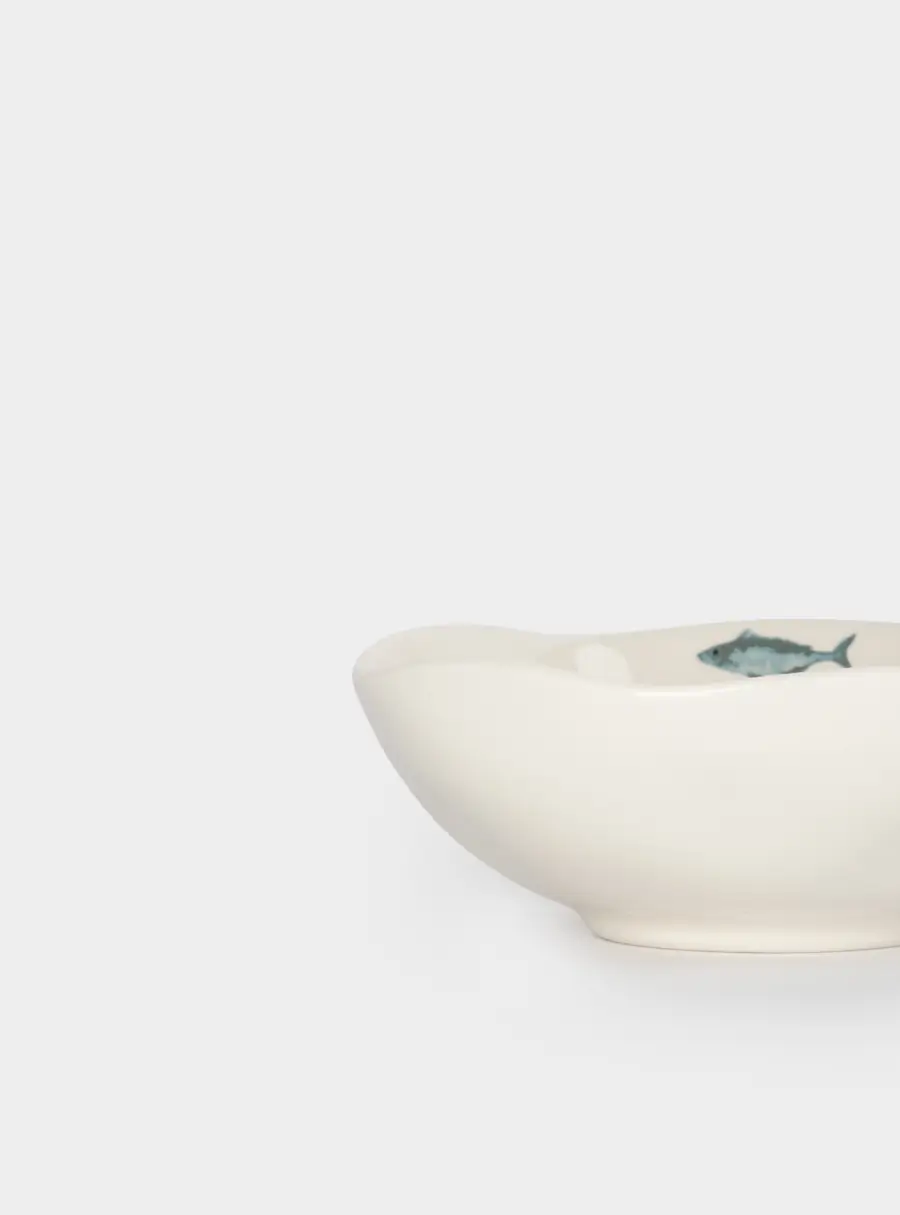 Салатник, 16х6 см, 400 мл, керамика, белый, Рыбка, Sea world, image-4