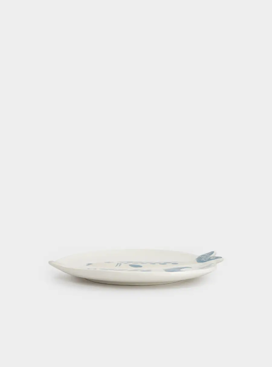 Блюдо, 26х23 см, керамика, молочно-голубое, Рыбки, Sea world ,image-2
