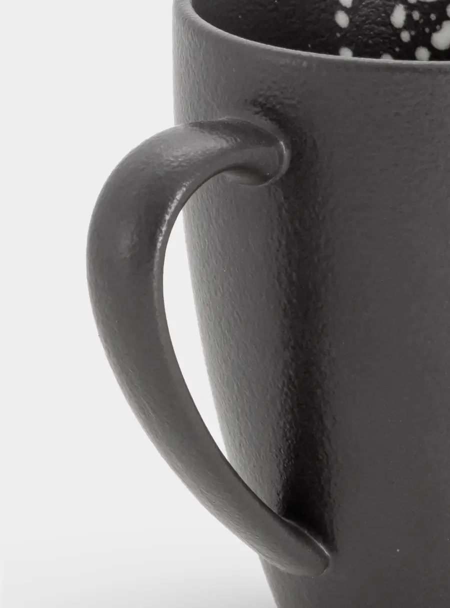 Кружка, 400 мл, фарфор P, черная, в белую крапинку, Caviar Galaxy ,image-2