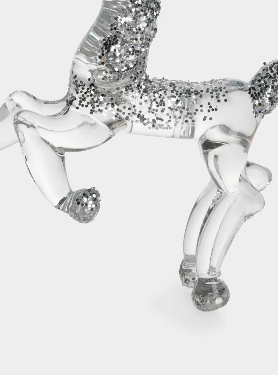 Статуэтка, 10х7 см, стекло, серебристая, Лошадка, Horse ,image-3