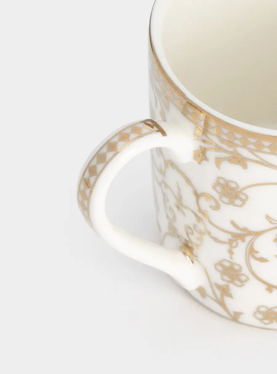 Пара кофейная, 2 перс, 4 пр, фарфор N, белая, с золотистым орнаментом, Golden, image-5