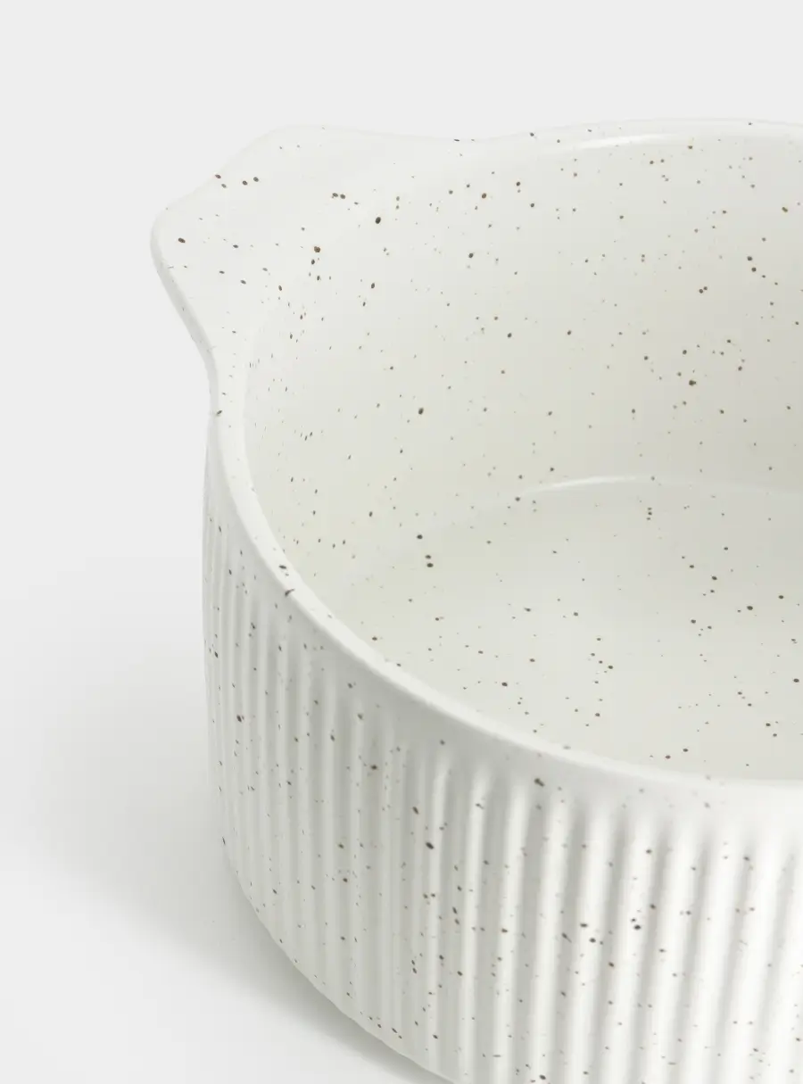 Кастрюля, 3 л, с крышкой, фарфор P, круглая, молочная, в крапинку, Speckle, image-5