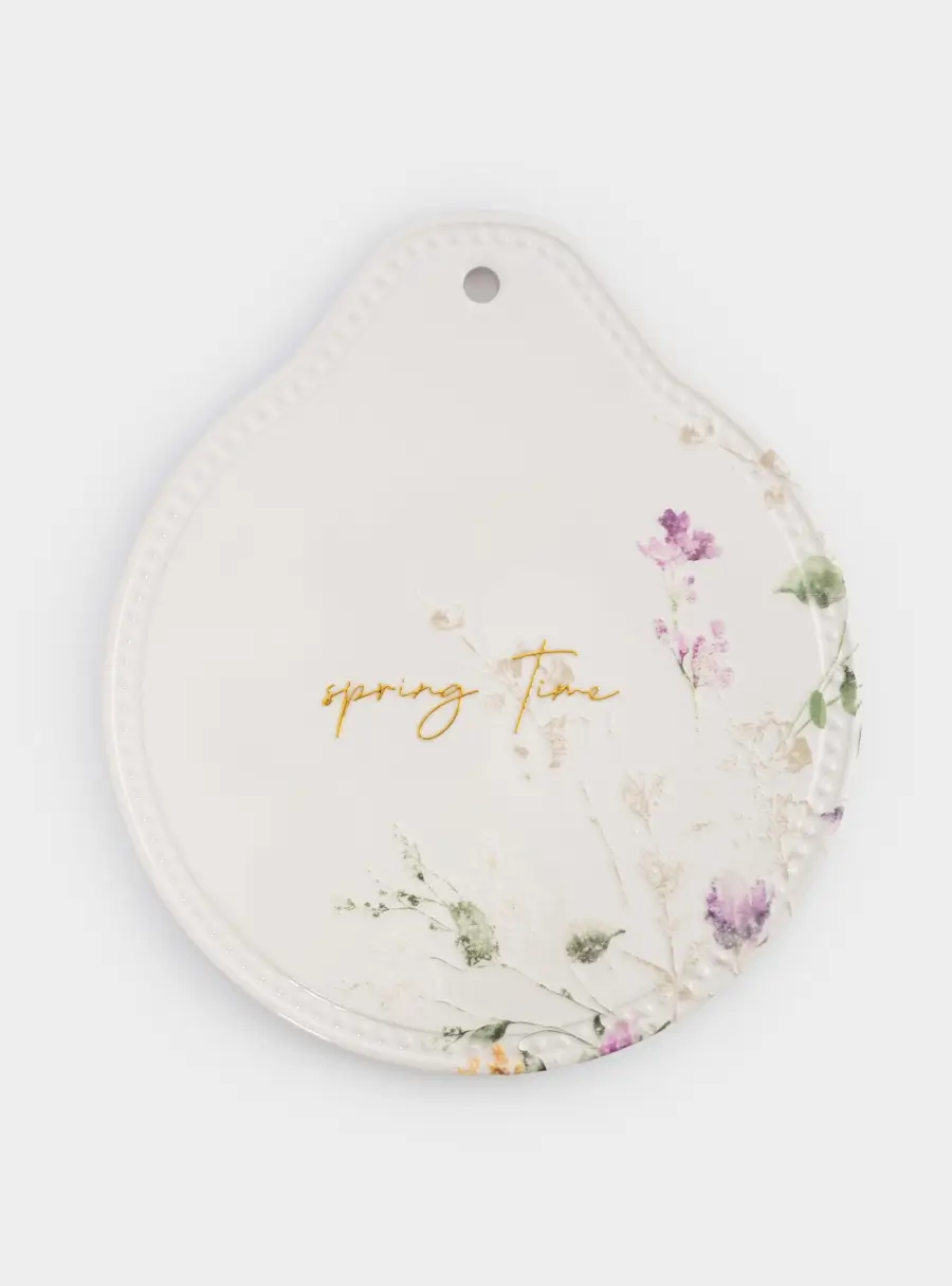 Подставка под горячее, 21x19 см, керамика/пробка, белая, Полевые цветы, Meadow ,image-1