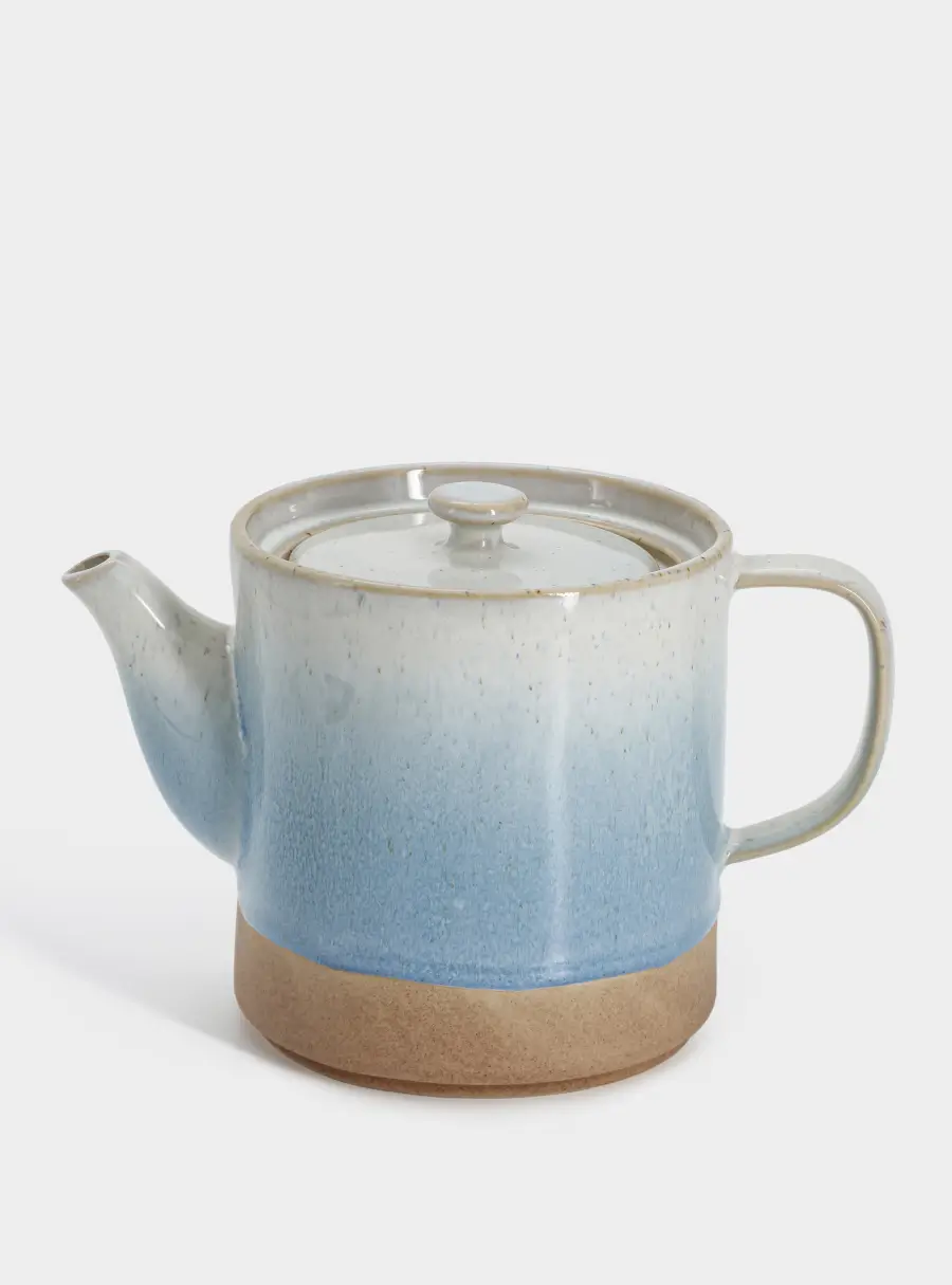 Чайник заварочный, 800 мл, керамика, бежево-голубой, в крапинку, Azurro ,image-0