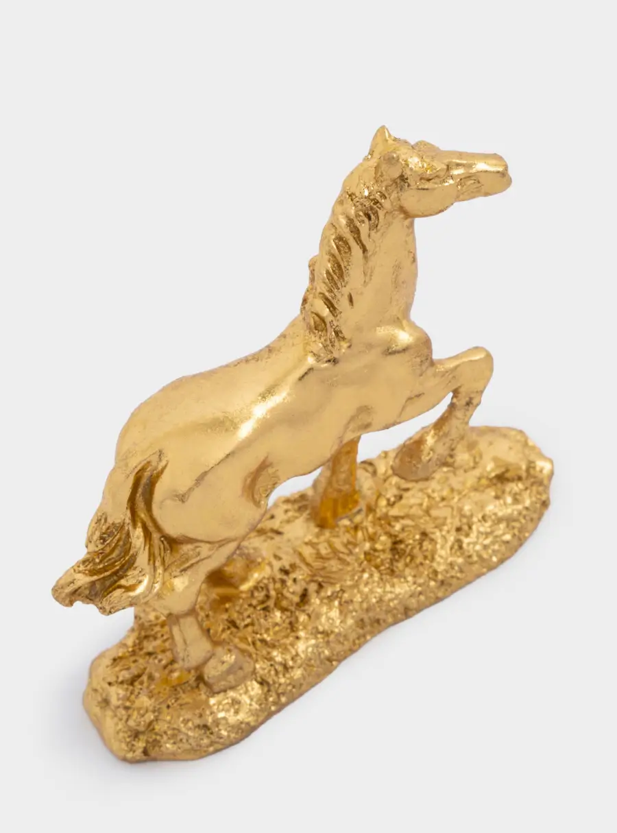 Статуэтка, 9 см, полирезин, золотистая, Лошадь, Horse ,image-4