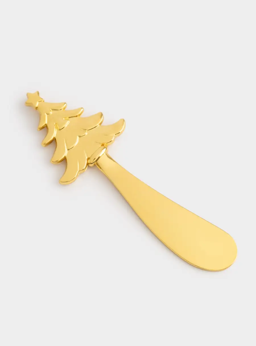 Набор для сыра, 2 пр, доска-блюдо, сталь/дерево, золотистый, Новогодний шар ,image-3