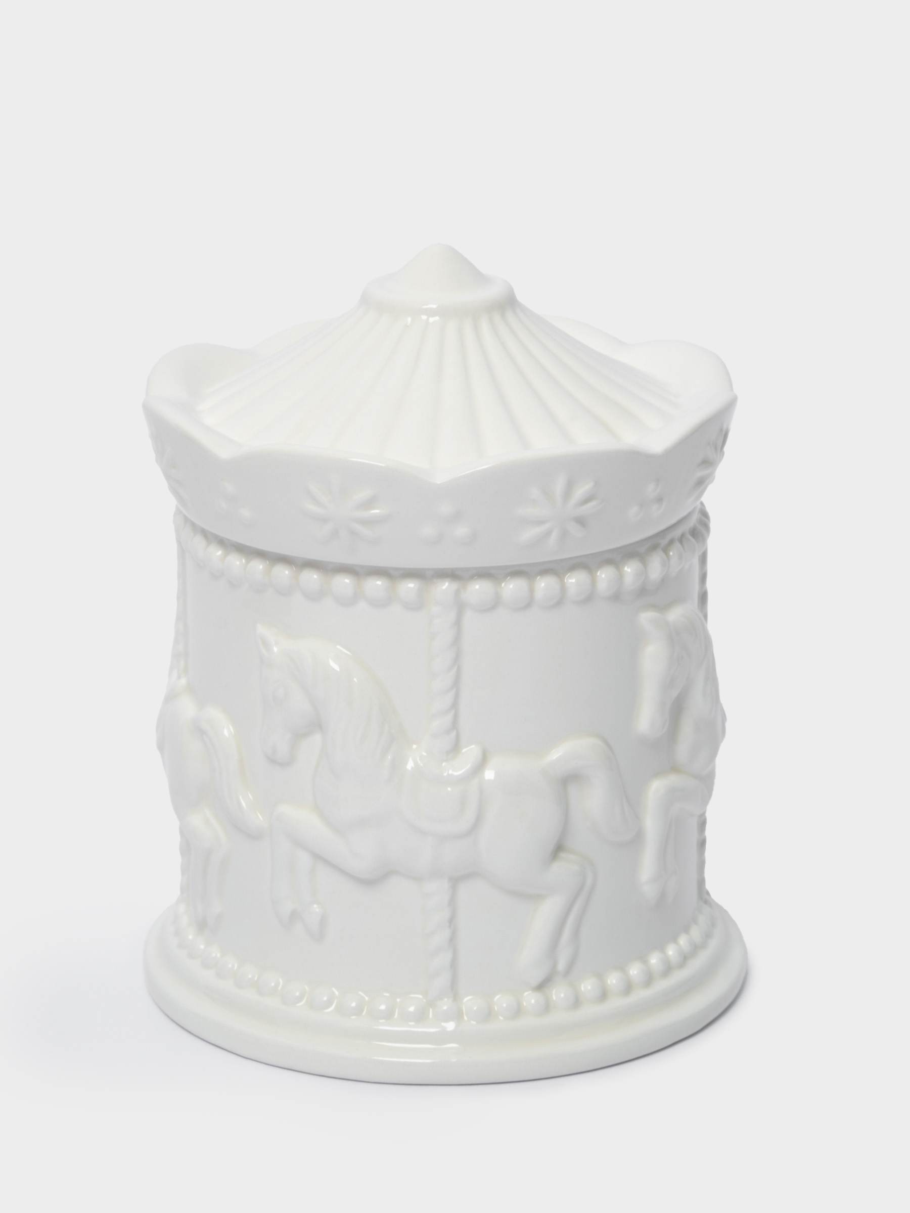 Емкость для хранения, 11х12 см, 550 мл, керамика, молочная, Карусель, Horse, image-1