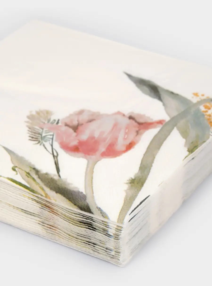 Салфетки бумажные, 33х33 см, 20 шт, квадратные, белые, Тюльпан, Bouquet ,image-2