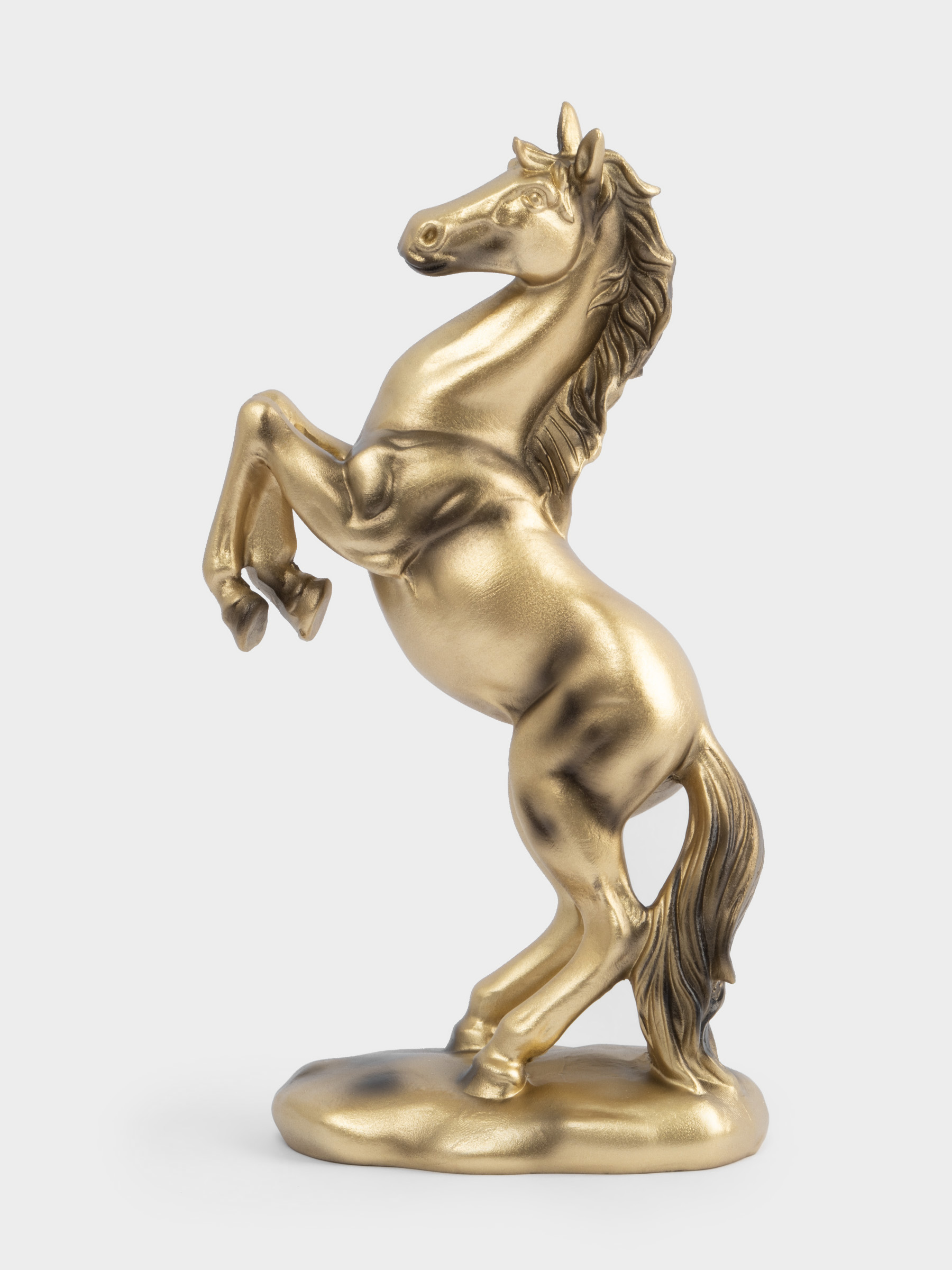 Статуэтка, 25 см, полирезин, золотистая, Конь на дыбах, Horse, image-0