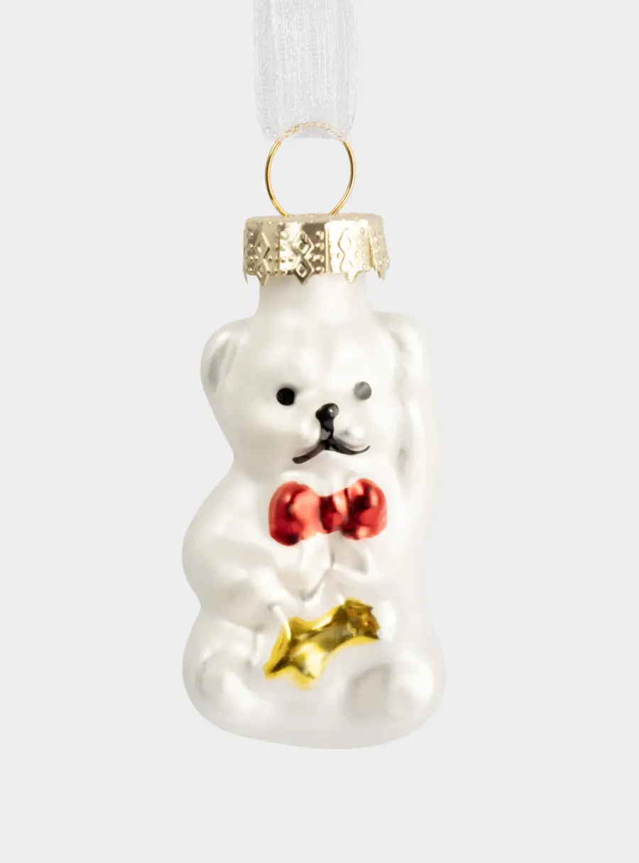 Набор елочных игрушек, 4 см, 4 шт, стекло, с блестками, Мишка/Домик/Лошадка/Елка, New year, image-2