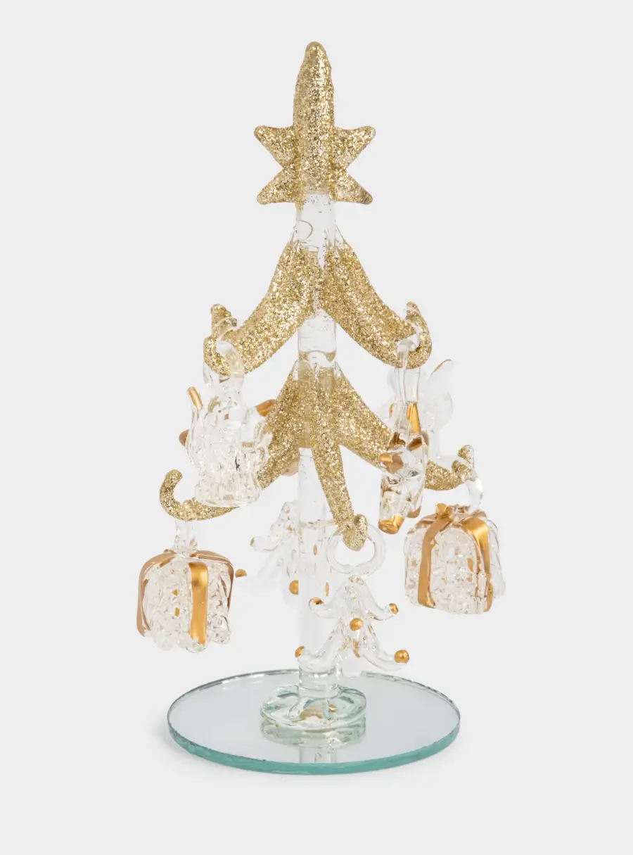 Статуэтка, 15 см, с подвесками, стекло, серебристая, Ель с игрушками, Event ,image-1