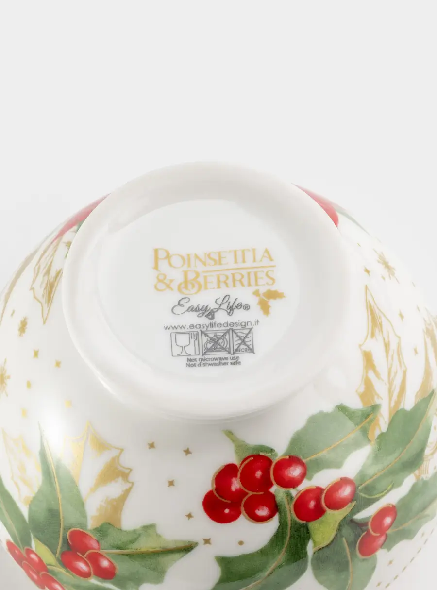 Сахарница, 0,25 л, Пуансеттия и ягоды, image-4