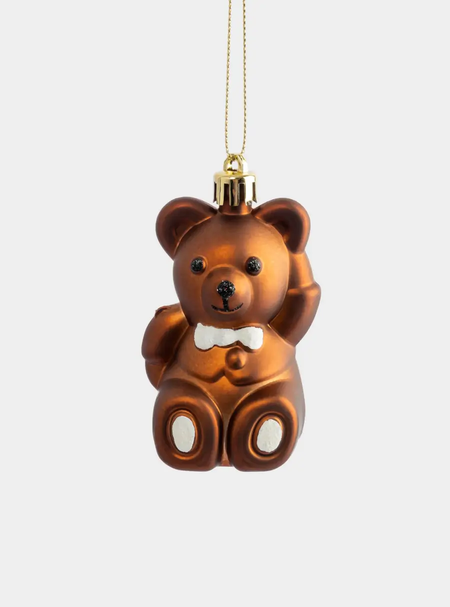 Игрушка елочная, 4х8 см, пластик, коричневая, Мишка, New year