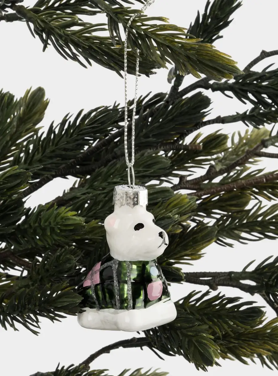 Игрушка елочная, 4 см, стекло, зеленая, Собака, New year, image-4