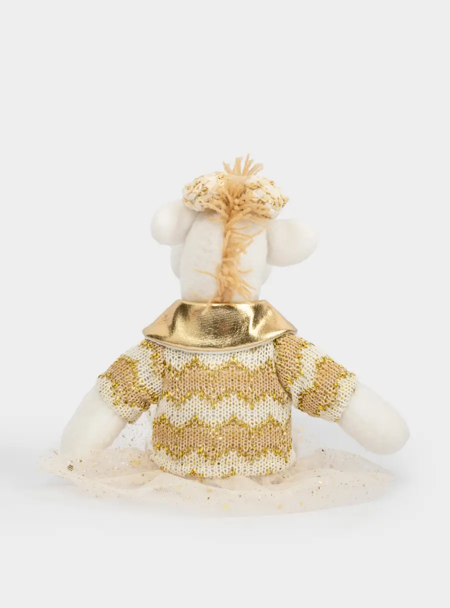 Игрушка, 23 см, мягкая, полиэстер, бело-золотистая, Лошадь в платье, New year ,image-2