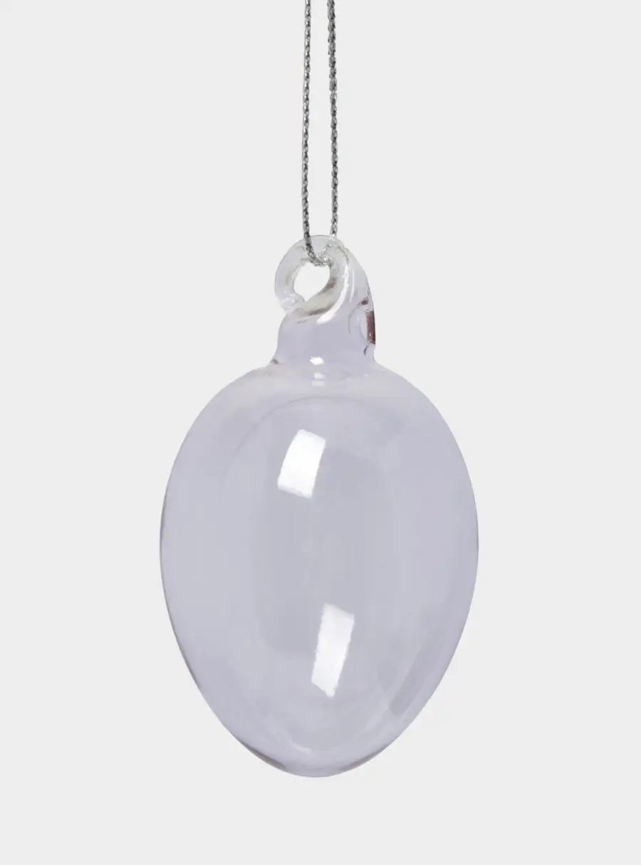 Подвеска декоративная, 4х6 см, стекло, розовая, Яйцо пасхальное, Interior Easter ,image-0