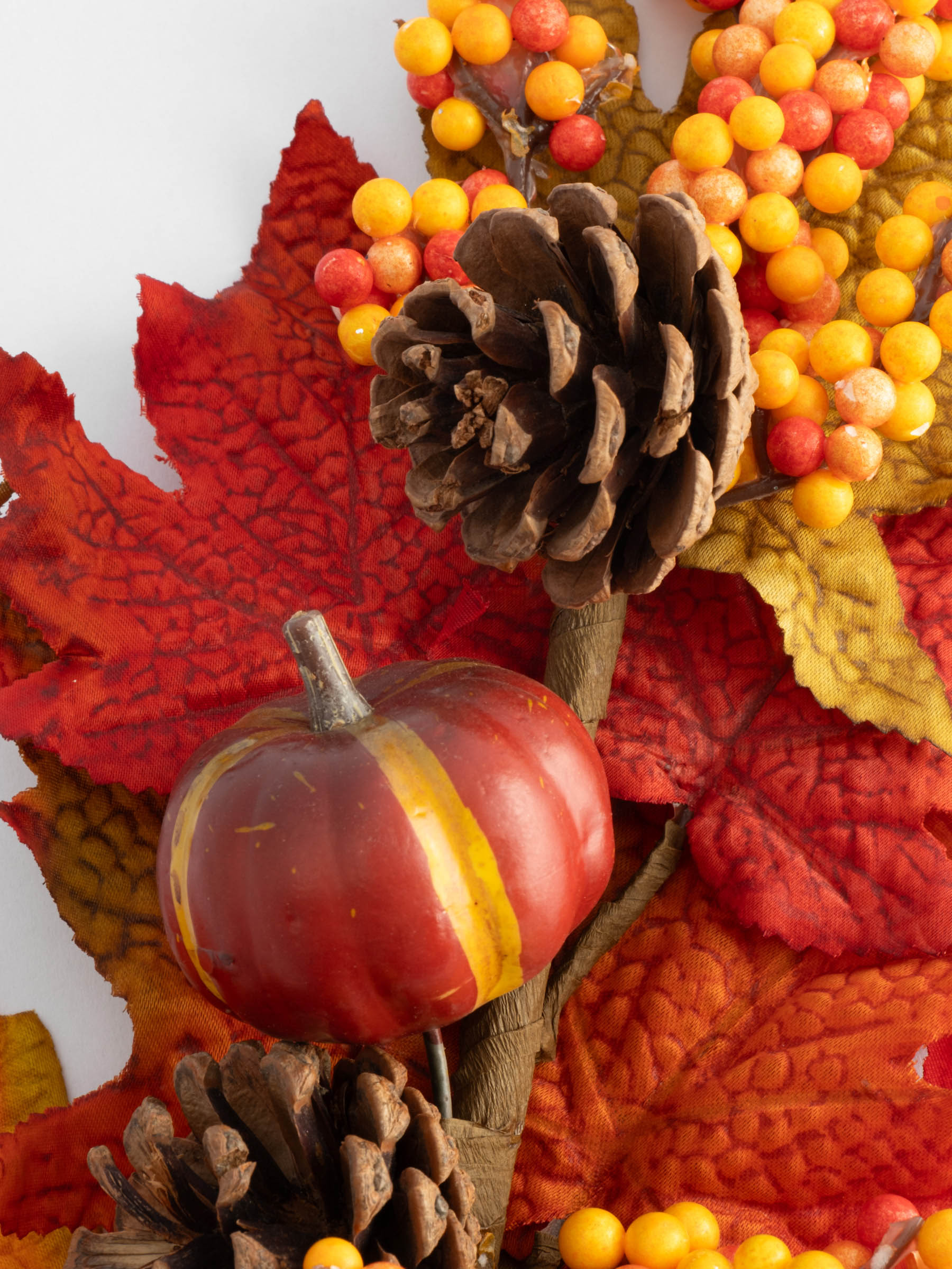 Ветка декоративная, 54 см, полиэстер/пенопласт, Букет с тыквой, Bright pumpkin, image-3