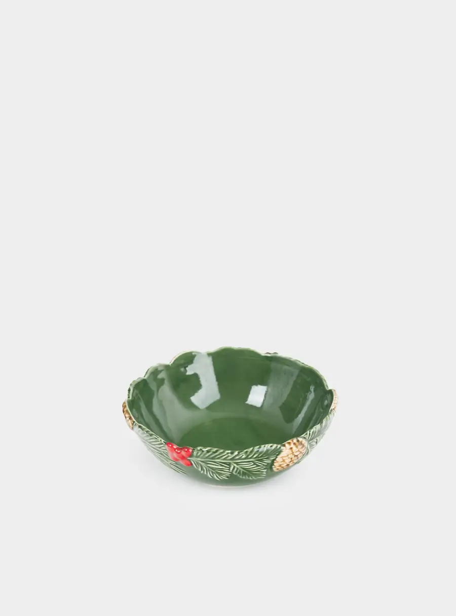Салатник, 20х7 см, 1,1 л, керамика D, зеленый, Шишки и ягоды, Cone ,image-2