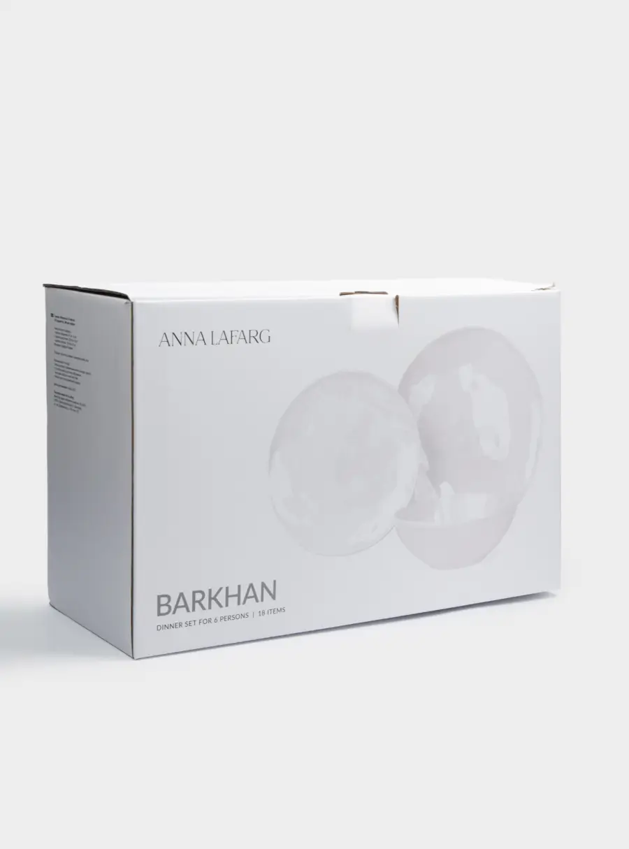 Сервиз обеденный, 6 перс, 18 пр, фарфор P, белый, Мятый эффект, Barkhan, image-6