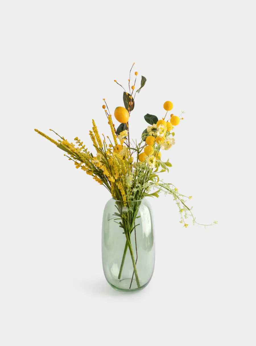 Ваза для цветов, 26 см, стекло, зеленая, Serenade, image-5