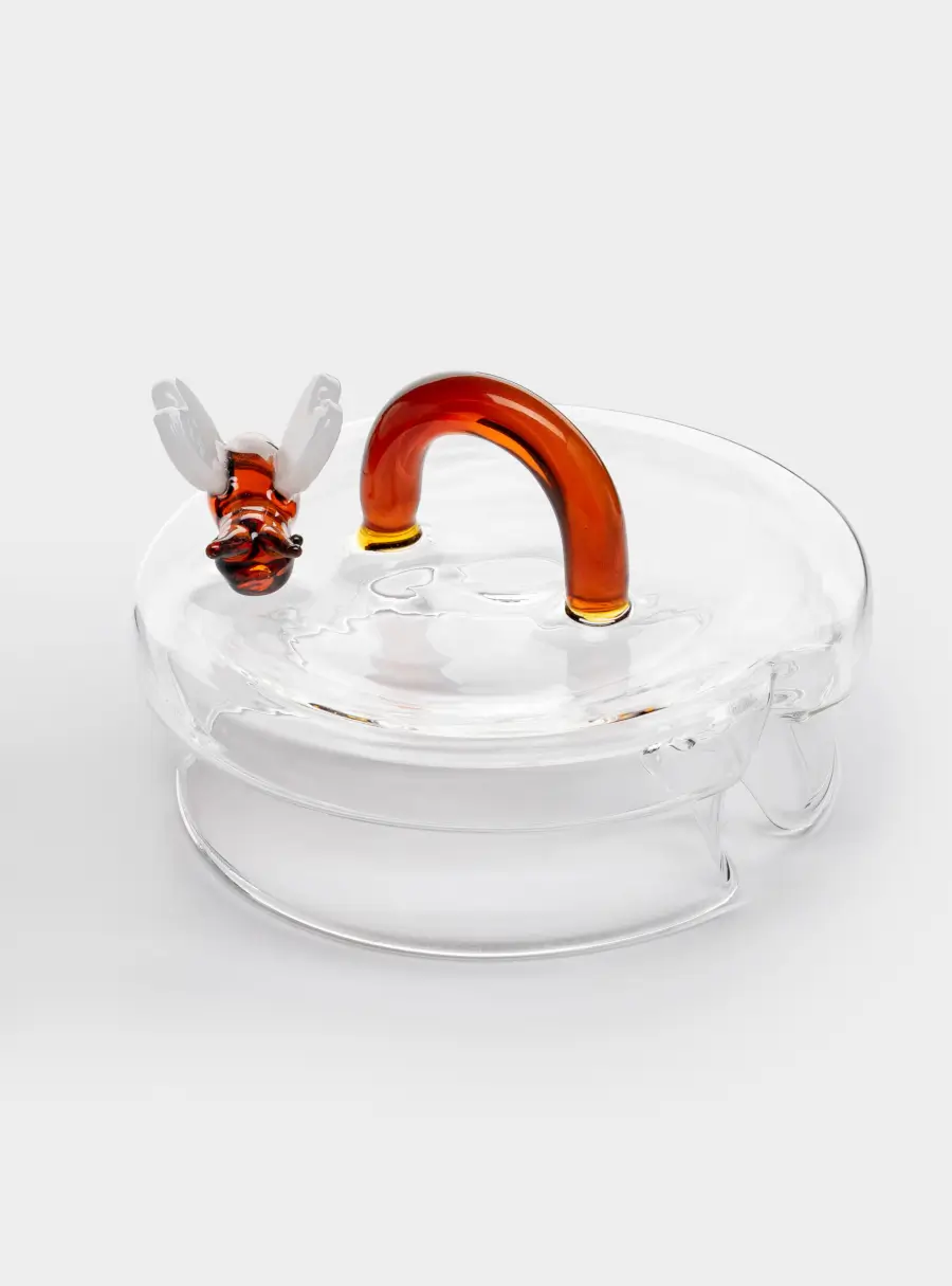 Сахарница, 9 см, 300 мл, с ложкой, стекло Б, Пчелка и маргаритка, Monterey ,image-3