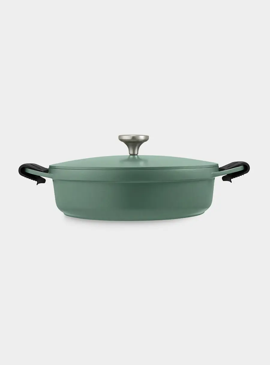 Сотейник, 28 см, 4.0 л, с крышкой, с покрытием, алюминий, зелёный, Agile, image-0