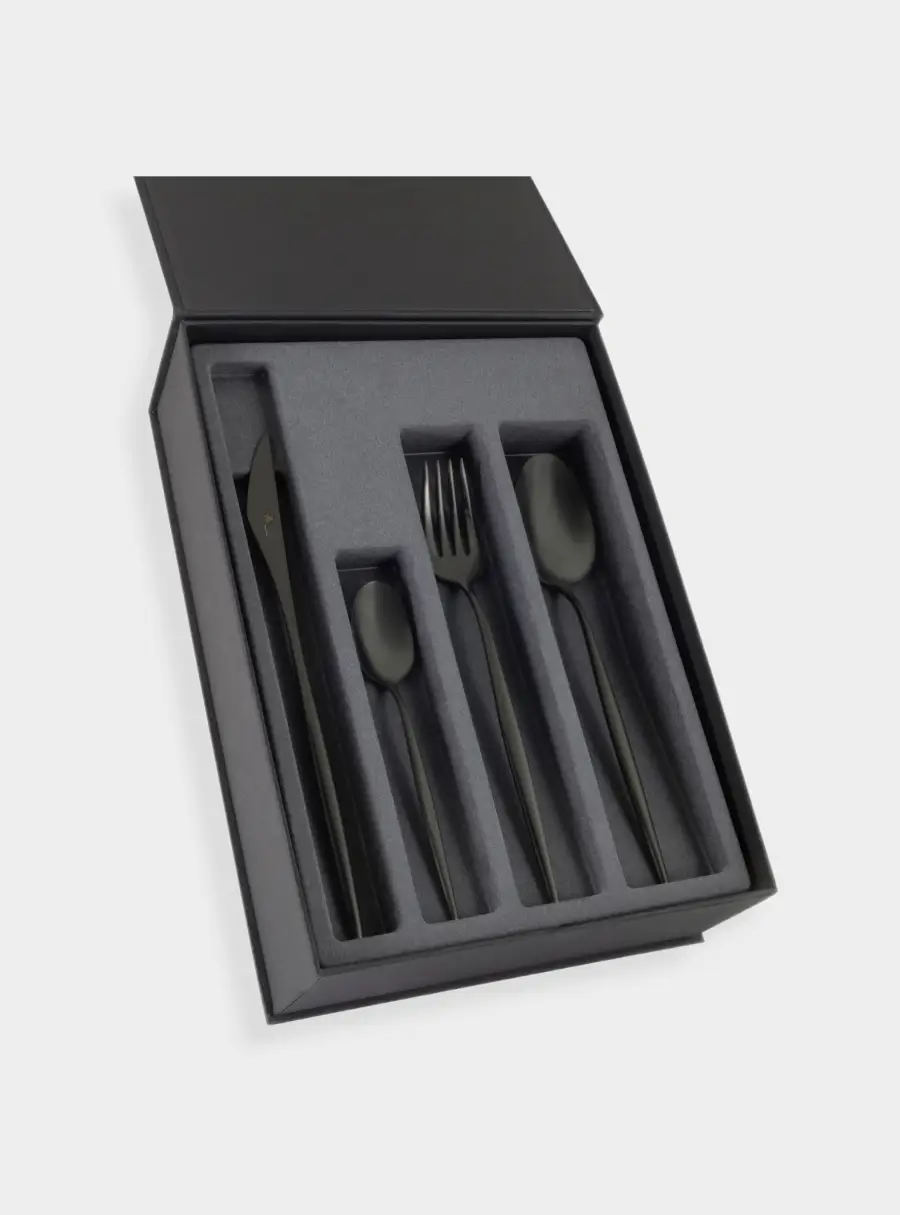 Набор столовых приборов, 24 пр, Cosmos PVD Black, матовые ,image-1