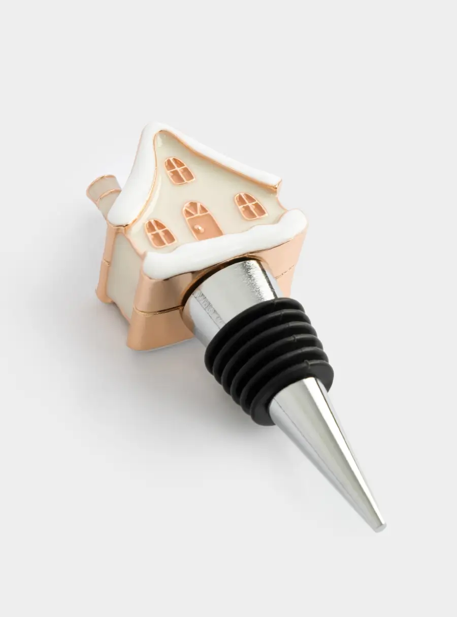 Пробка для винной бутылки, 12 см, металл, молочная, Домик, Townlet ,image-1