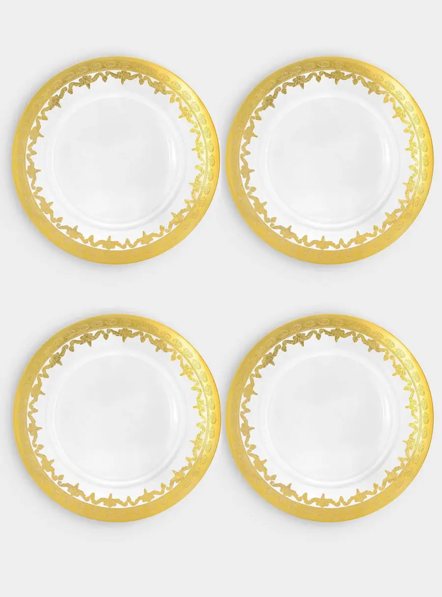 Тарелка подстановочная, 32 см, 4 шт, стекло, золотистая, Versailles ,image-0