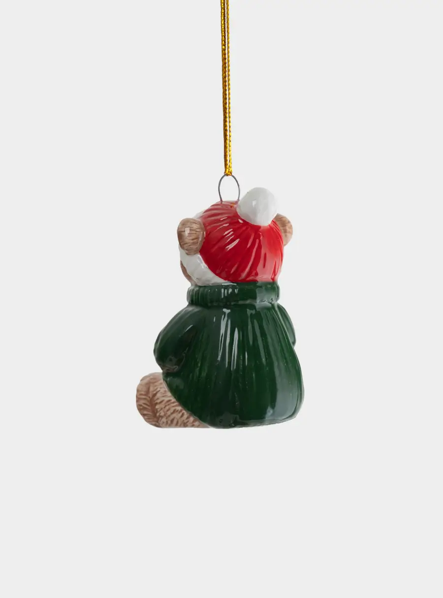 Игрушка елочная, 6 см, керамика D, Мишка с какао, New Year ,image-3