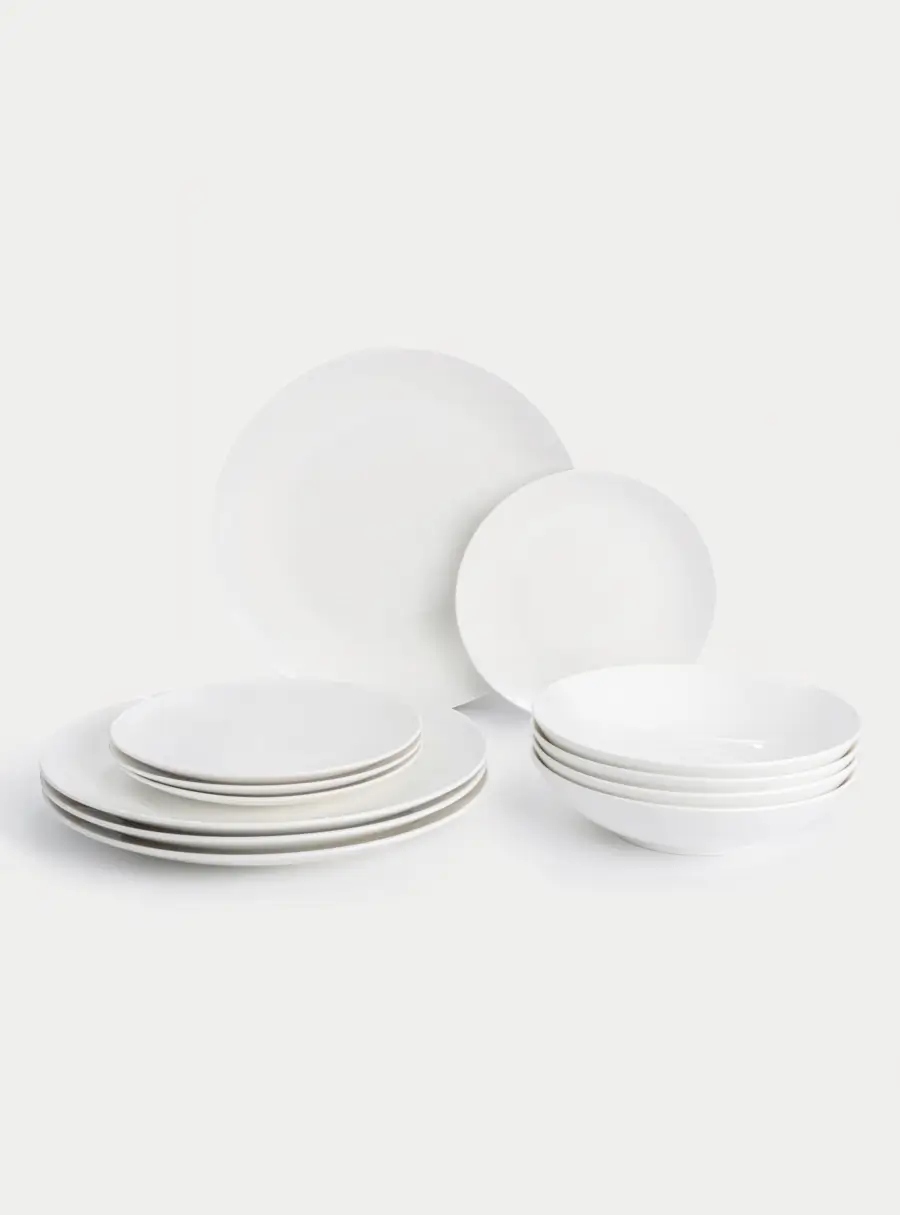 Сервиз обеденный, 4 перс, 12 пр, фарфор P, белый, White Basics ,image-2