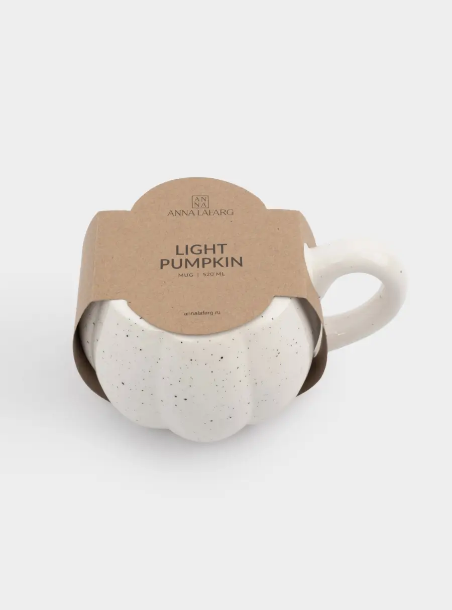 Кружка, 520 мл, керамика, белая, в крапинку, Тыква, Light pumpkin, image-7