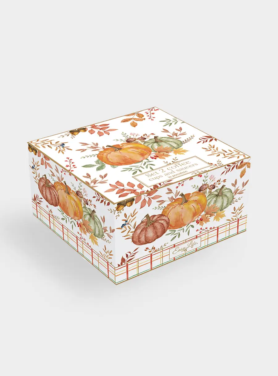 Пара кофейная, 110 мл, 2 перс, 4 пред, фарфор P, Тыква ,image-1