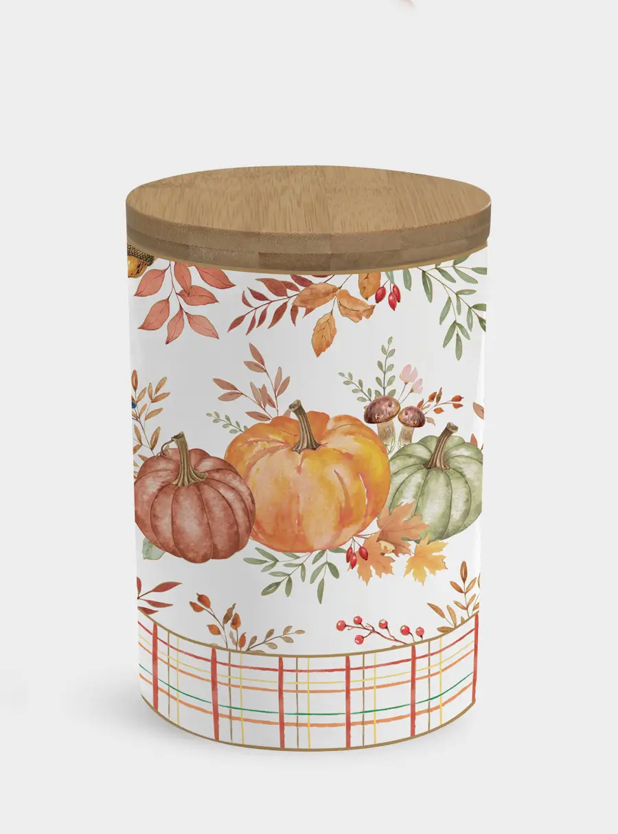 Емкость для хранения, 11х16 см, 1,1 л, фарфор P, Тыква ,image-0