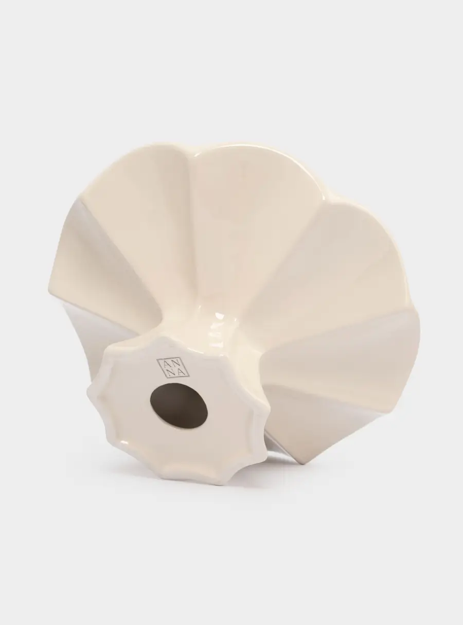 Ваза для фруктов, 24х11 см, на ножке, керамика, молочная, Волнистый край, Zephyr, image-4