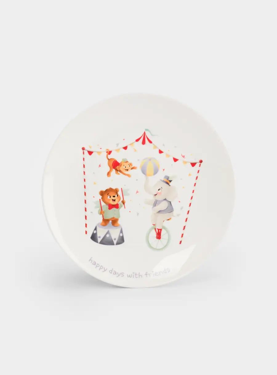 Набор посуды, детский, 1 перс, 3 пр, фарфор N, белый, Животные в цирке, Circus ,image-1