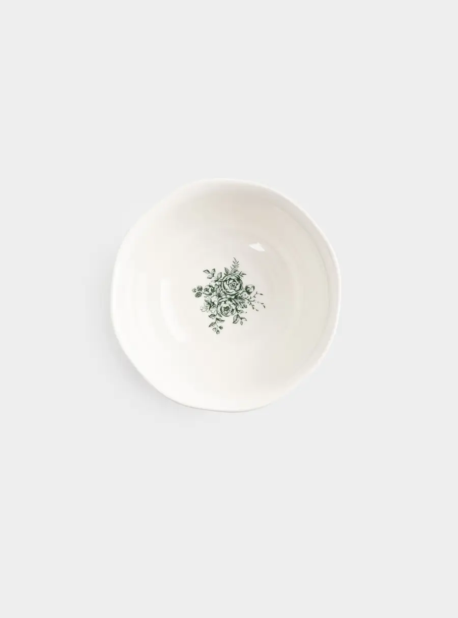 Пиала, 14х6 см, 500 мл, 2 шт, фарфор P, бело-зеленая, Цветочный узор, Corsica ,image-2