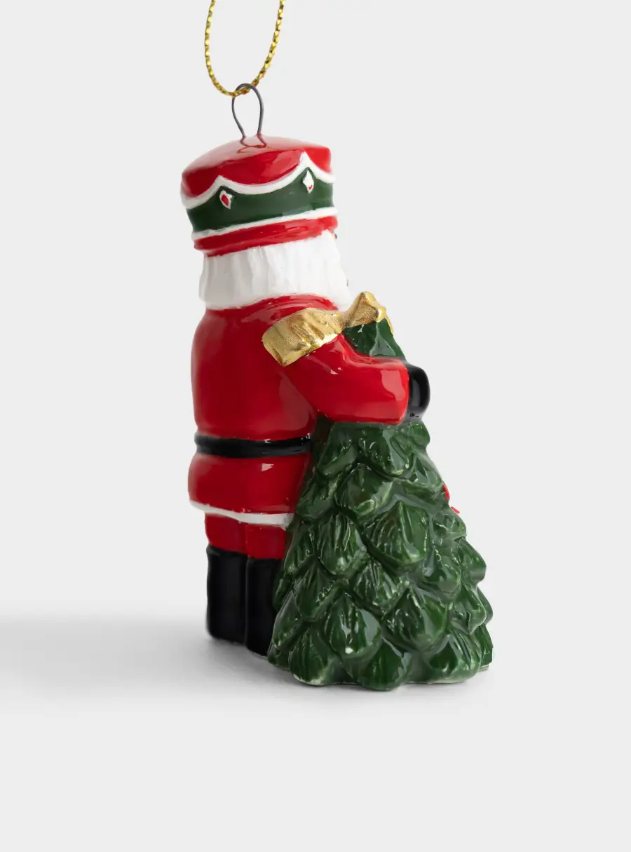 Игрушка елочная, 8 см, керамика D, Щелкунчик с елкой, Nutcracker, image-4