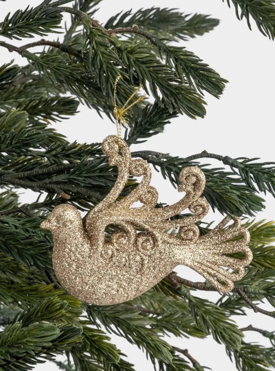 Игрушка елочная, 11х9 см, пластик, шампань, Голубка, New year, image-2