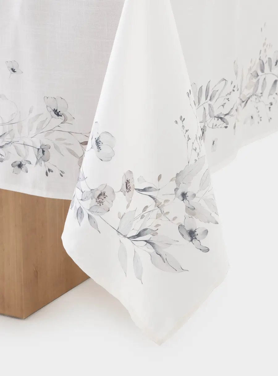Скатерть, 160х160 см, полиэстер, молочная, Полевые цветы, Flower melody ,image-2