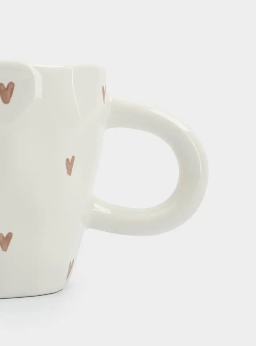 Кружка, 400 мл, керамика, молочная, Сердца, Empathy, image-1