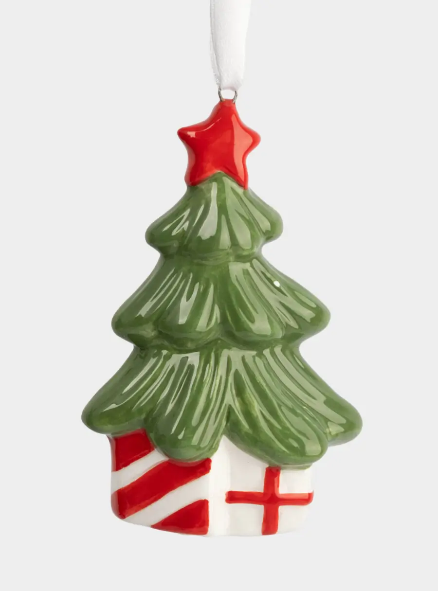 Игрушка елочная, 9 см, керамика, Елка с подарками, New year ,image-0
