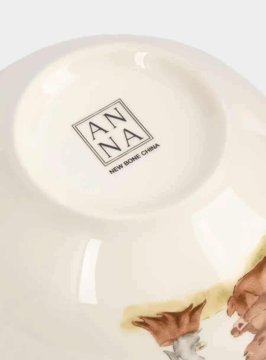 Набор посуды, детский, 1 перс, 3 пр, фарфор N, белый, Мишка и зайчик, Friendship, image-3