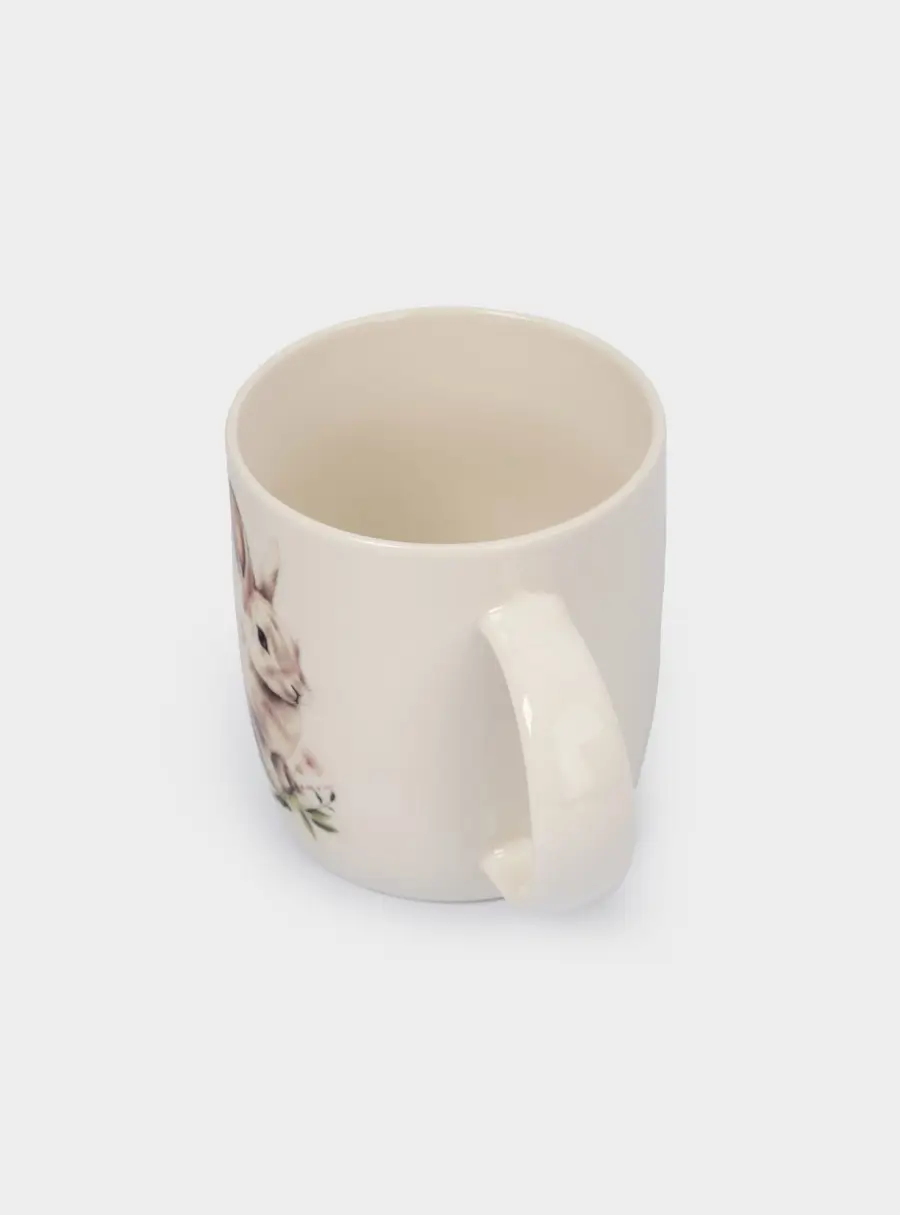 Кружка, 360 мл, фарфор N, белая, Кролик в цветах, Bunny, image-5