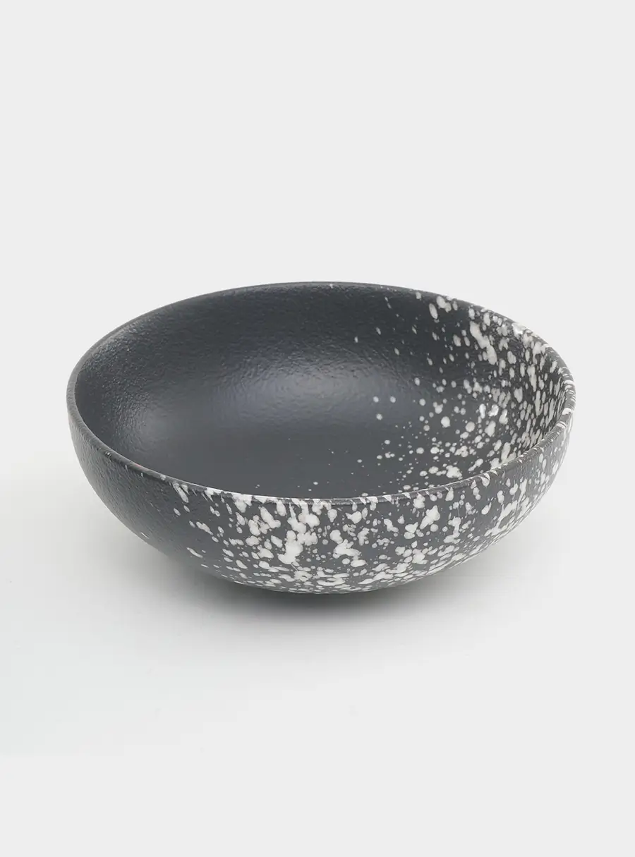 Салатник, 15,5х6 см, 500 мл, фарфор P, черный, в белую крапинку, Caviar Galaxy, image-1