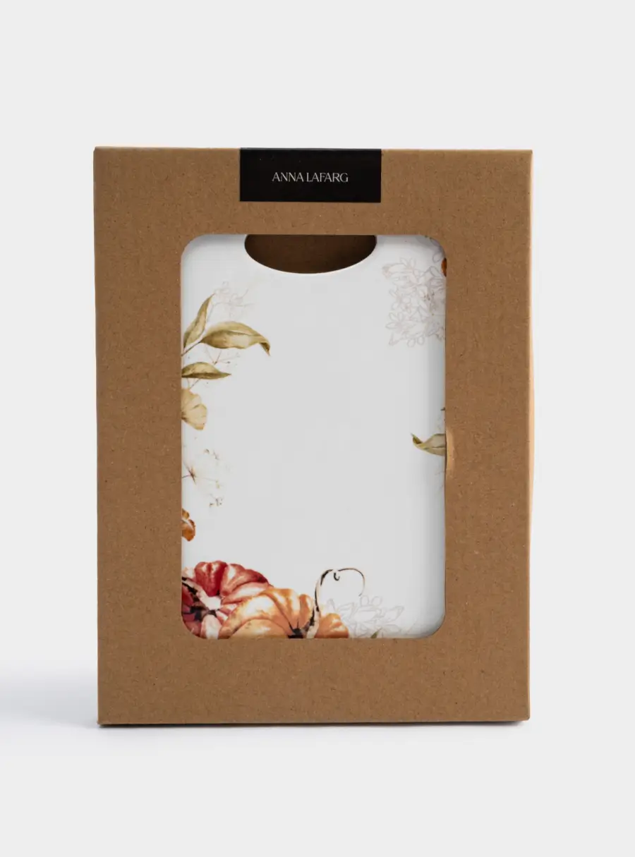 Подставка под горячее, 20х15 см, керамика/пробка, белая, Тыквы, Light pumpkin, image-5