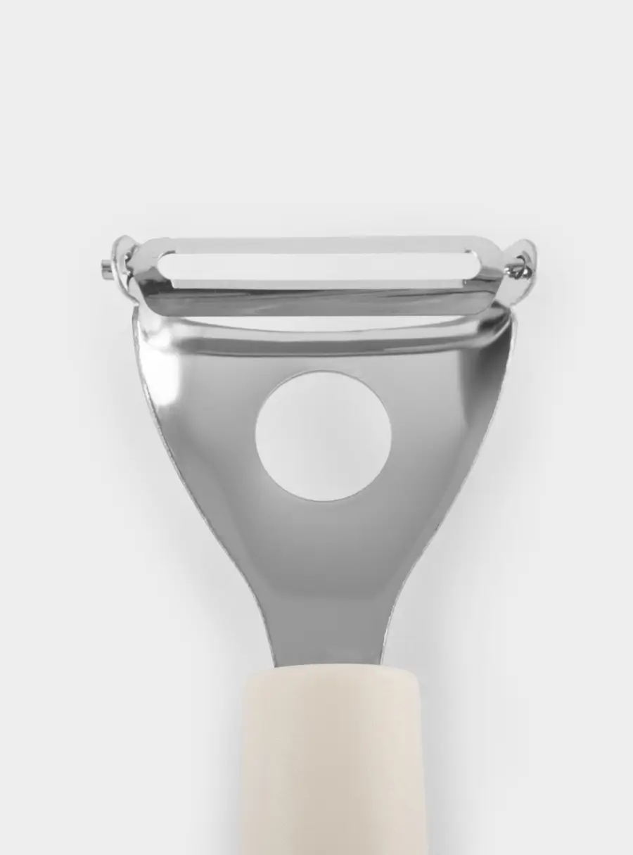 Овощечистка, 18 см, Т-образная, сталь/пластик, серо-бежевая, Universal ,image-3