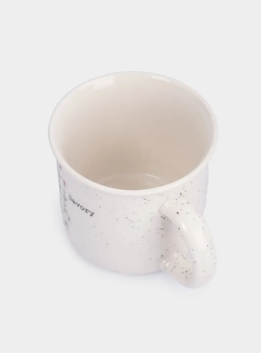 Кружка, 370 мл, фарфор N, белая, в крапинку, Чабер, Herbarium new, image-4