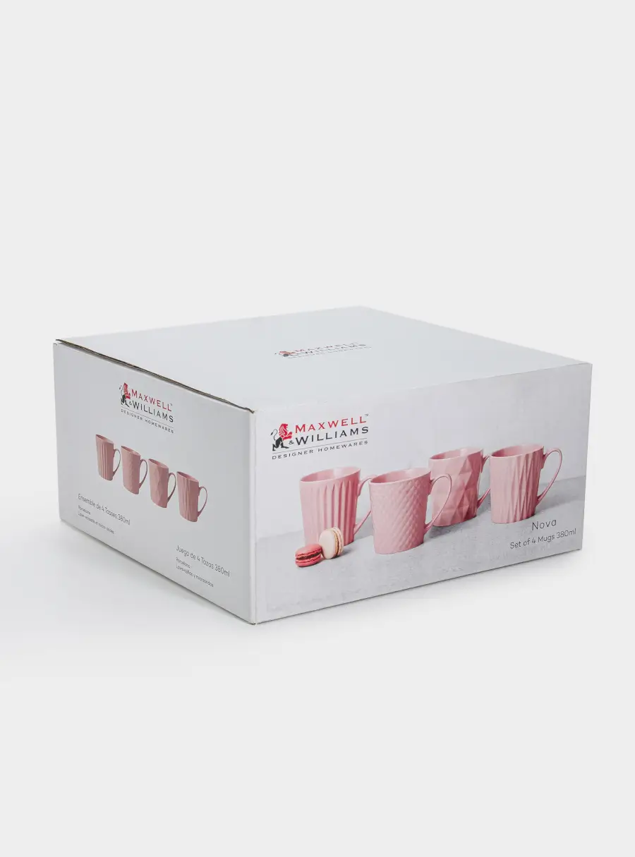Набор кружек, 4 пр, 380 мл, розовые, Nova, image-7